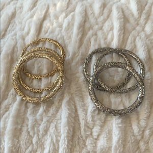 Kendra Scott fold and silver bangles